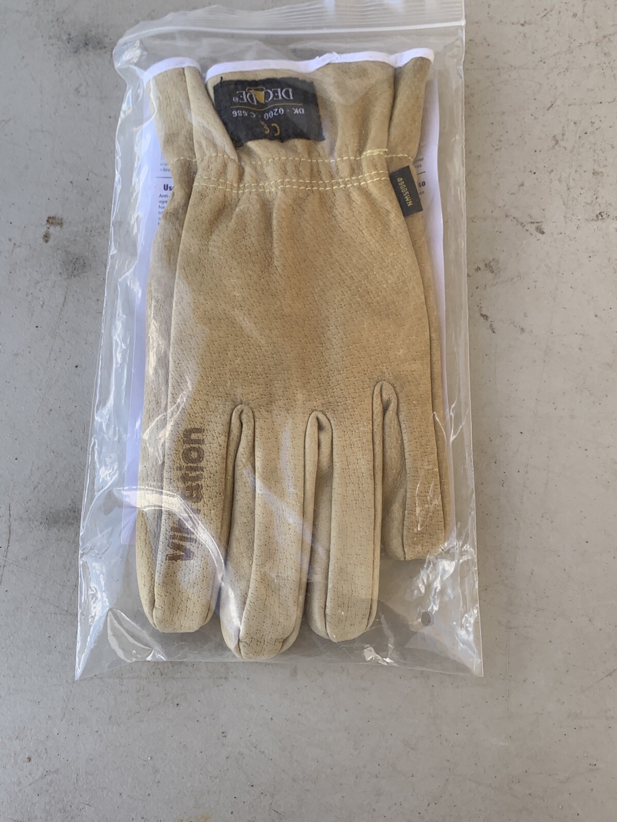 New DECADE Work Glove Left Hand XXL 49005WN Full Finger w/ Knit Wrist Inner Cuff