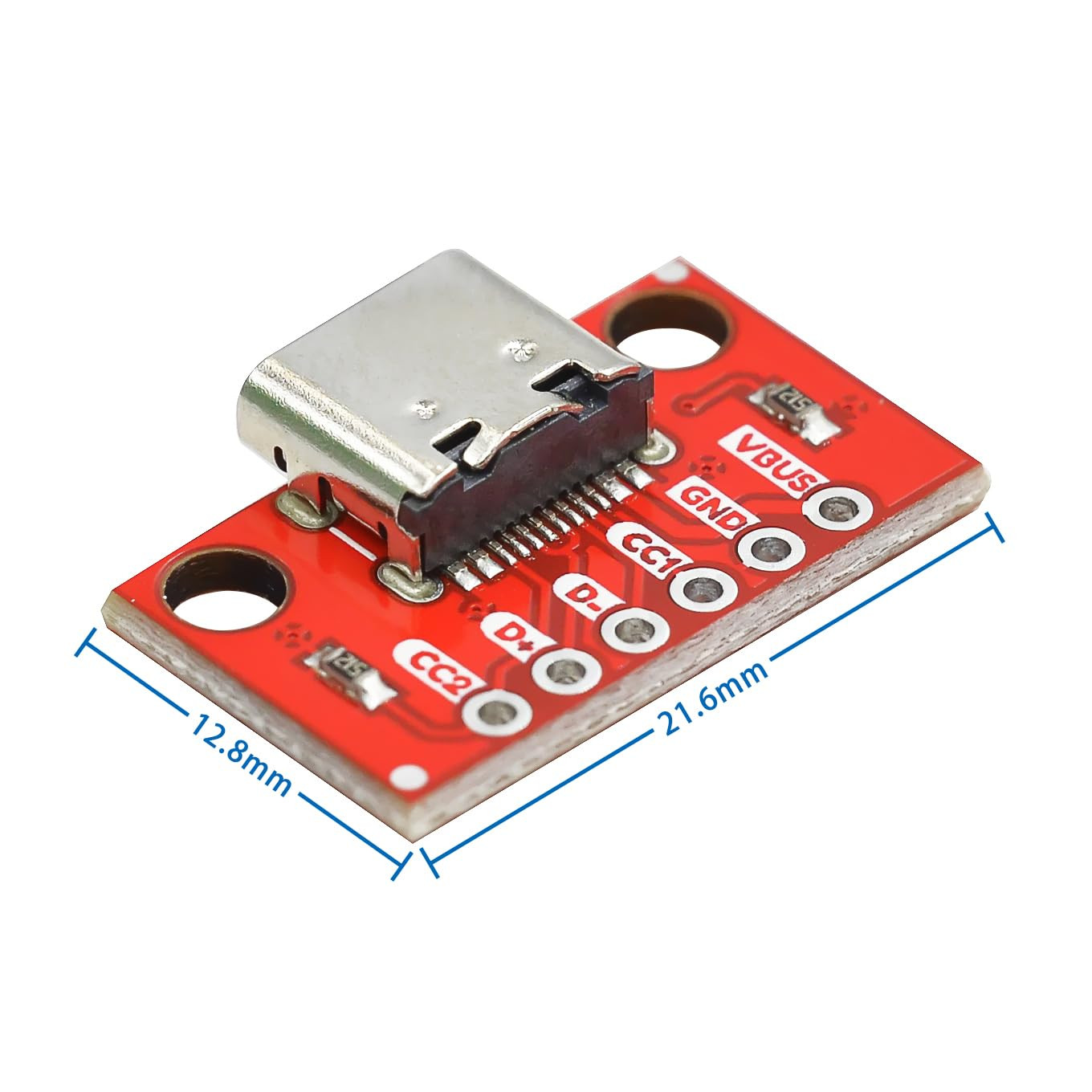 10 PCS USB Type-C Breakout Board Female Connector 16-Pin PCB Serial Adapter