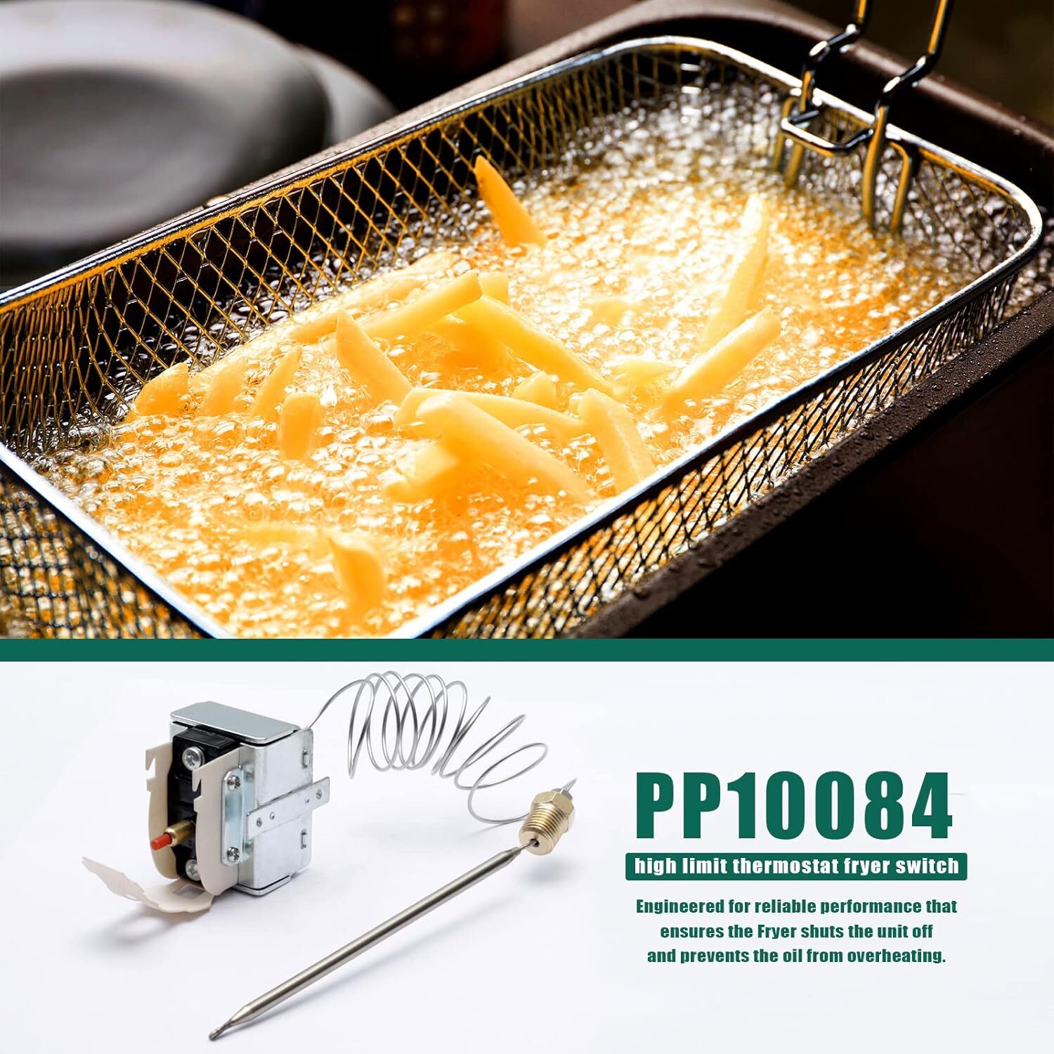 PP10084 High Limit Switch For Pitco Fryers Hi Limit Safety Thermostat 450F 45C+