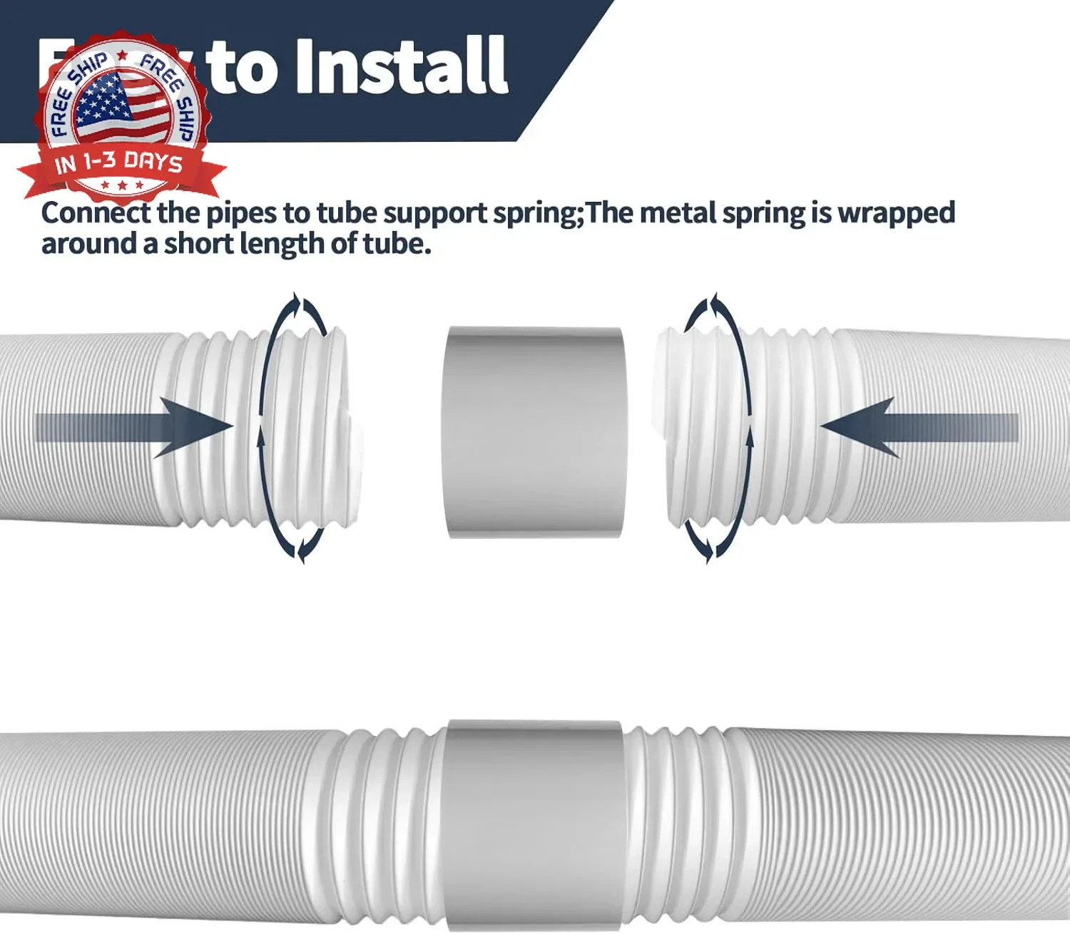 5.9 Inch Portable Air Conditioner Hose Extention Coupler, Universal Air Conditio