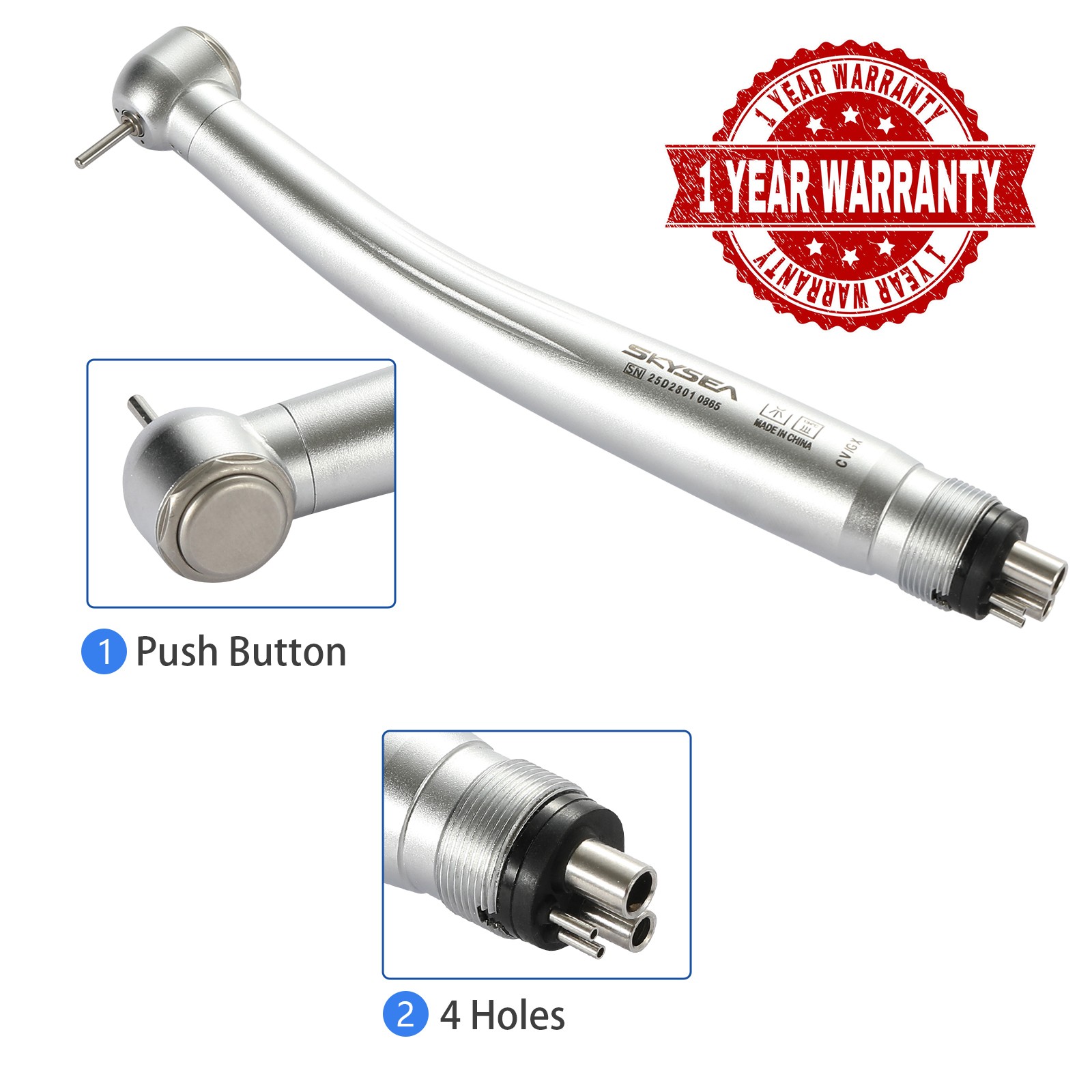 SANDENT High Speed Handpiece 4 Hole 2 Holes Push Button Turbine Y1BA4