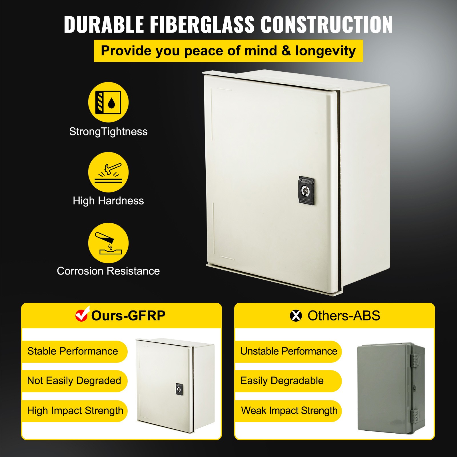 12” 16” 20″ Fiberglass Electrical Enclosure IP66 Junction Box Outdoor