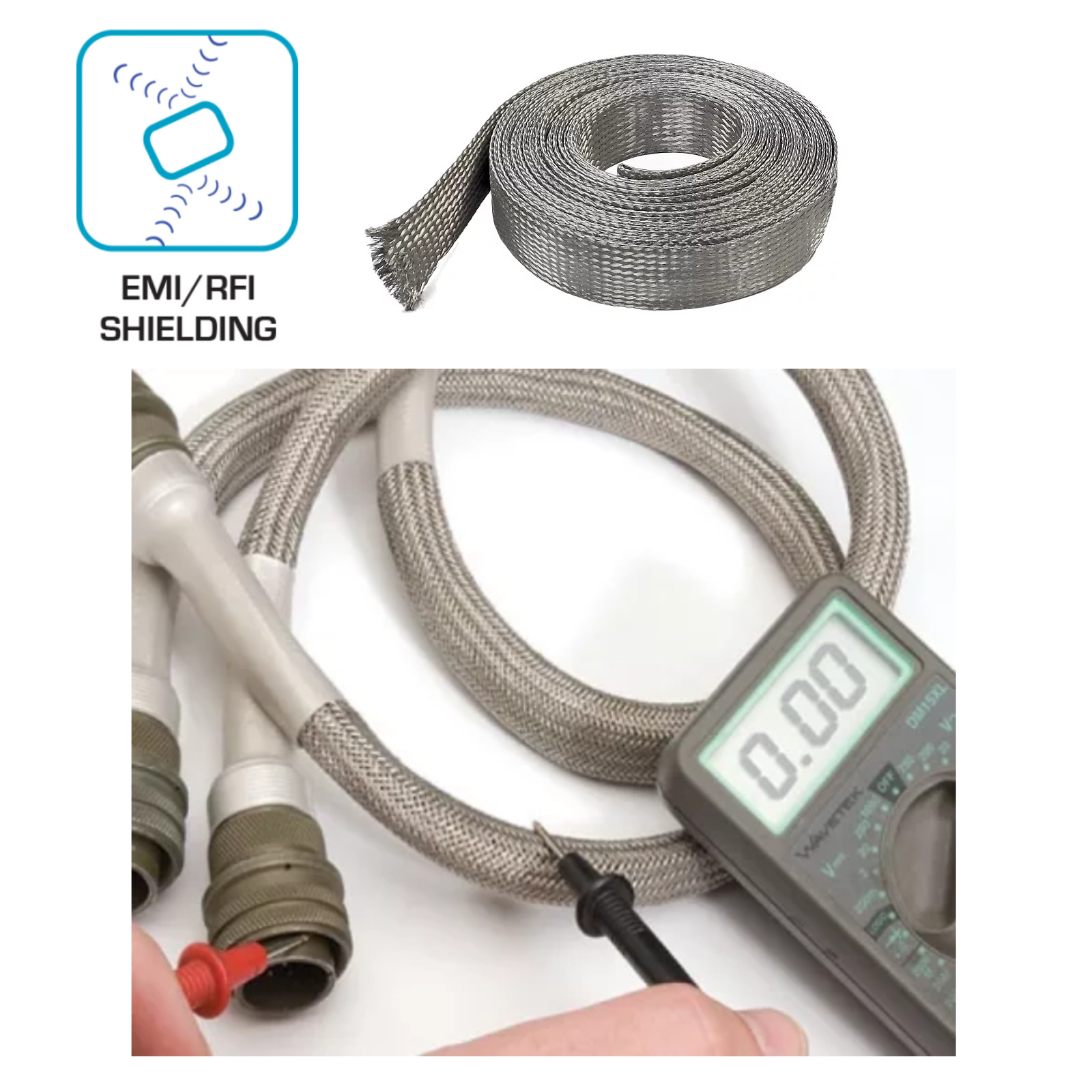 Tinned Copper Braided Flat Shielding Sleeve Automotive Ground Strap Protect Lot