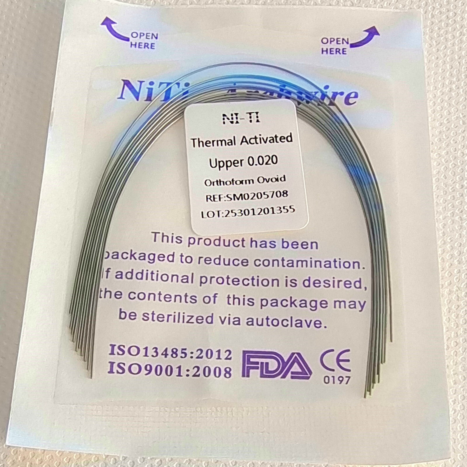 50Pks Dental Ortodoncia Térmica Activada Niti Arco Redondo de Alambre 10 Tamaños
