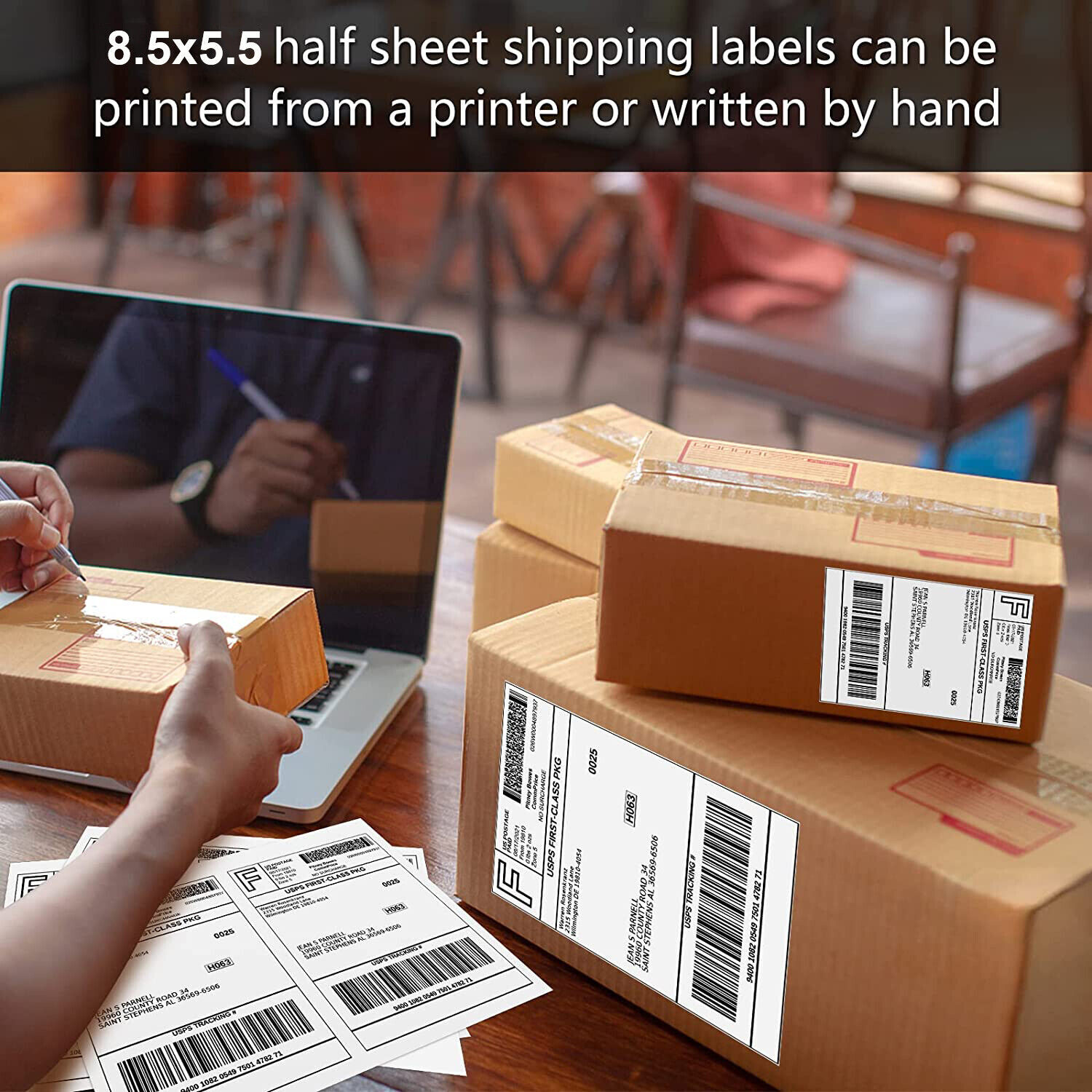 1000 Half Sheet Shipping Labels 2 Per Sheet 8.5×5.5 Self Adhesive For Laser&ink