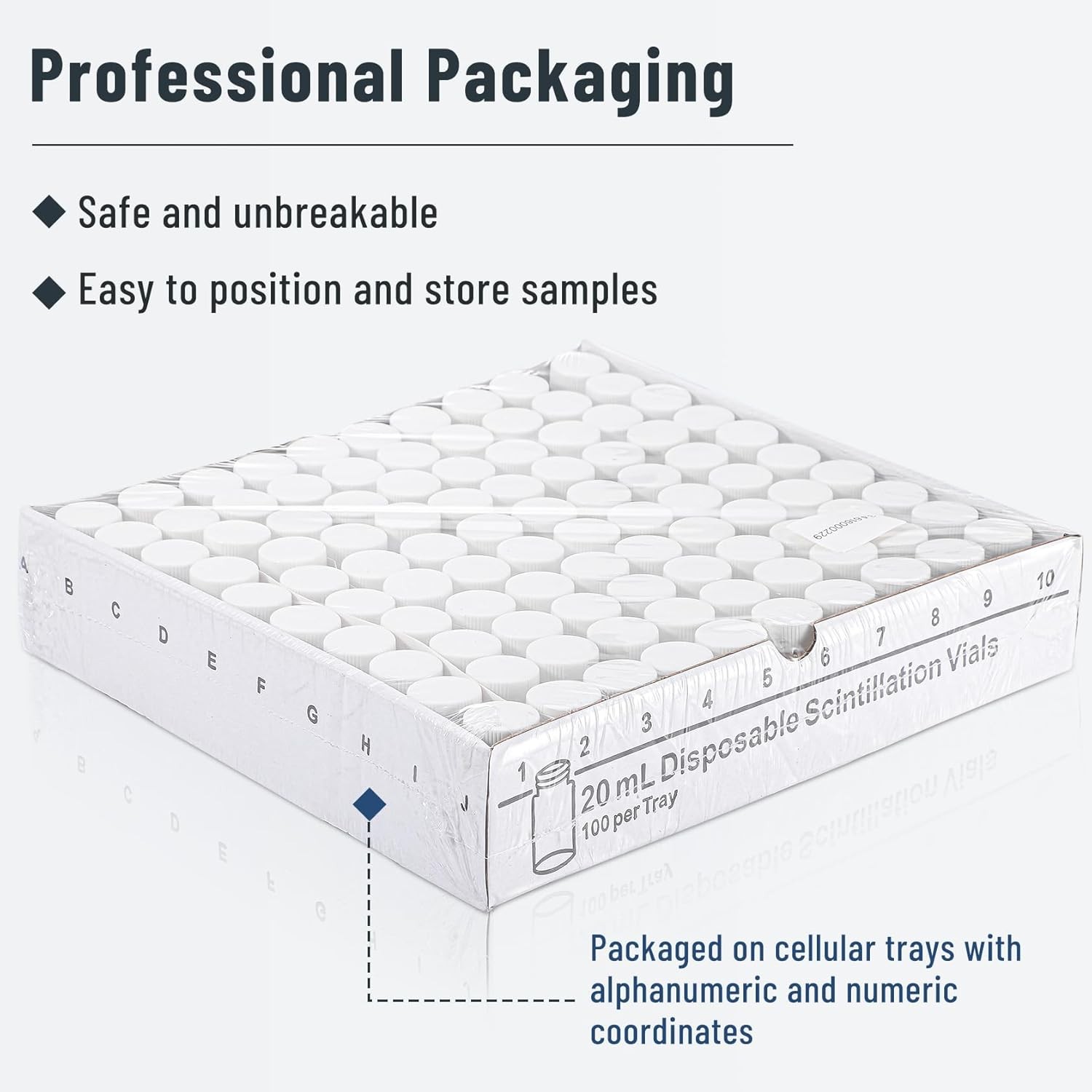 500Pcs 20mL Scintillation Vial Liquid Sample Vials Clear Glass Vials Cone Liner