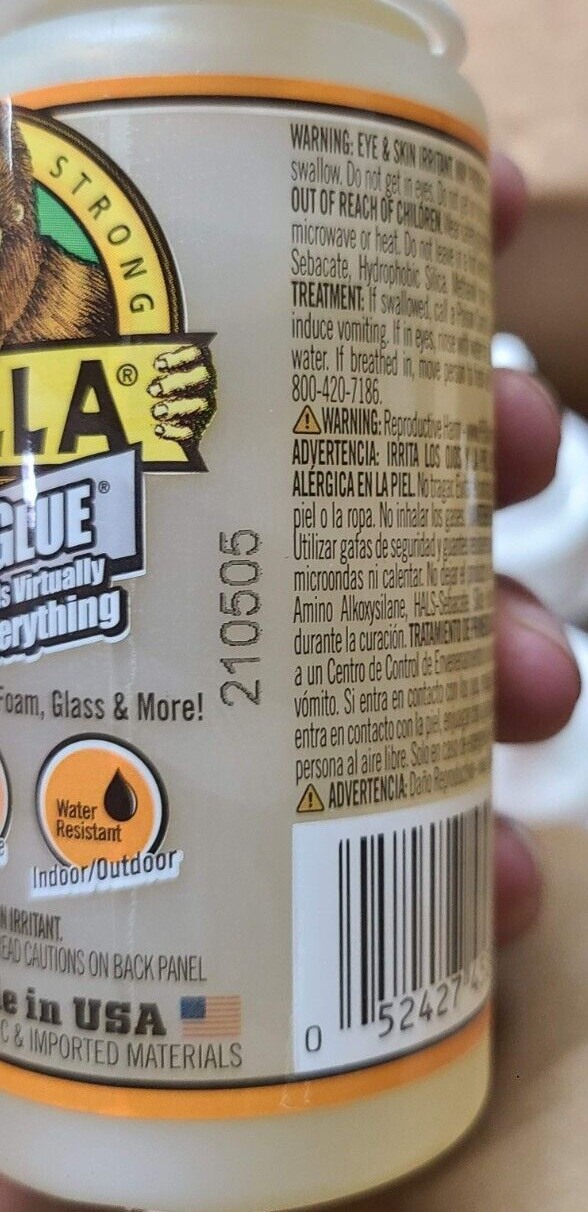 (2) Gorilla Glue 3.75 fl. oz Bottles Water Resistant Clear Gorilla Glue NO FOAM!