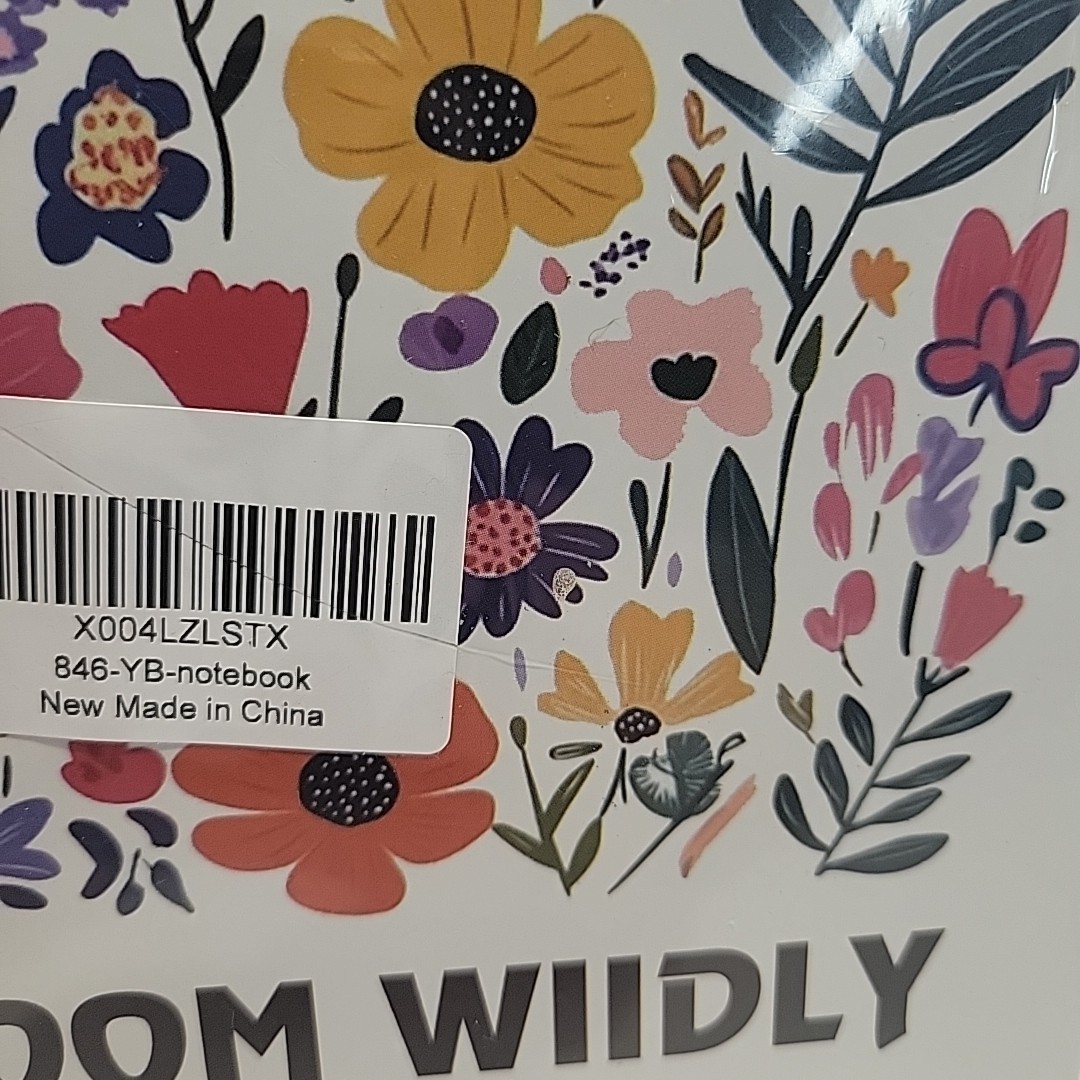 Grow Freely Journal Notebook Gold Spiral Binding Pink Floral Bloom Wildly