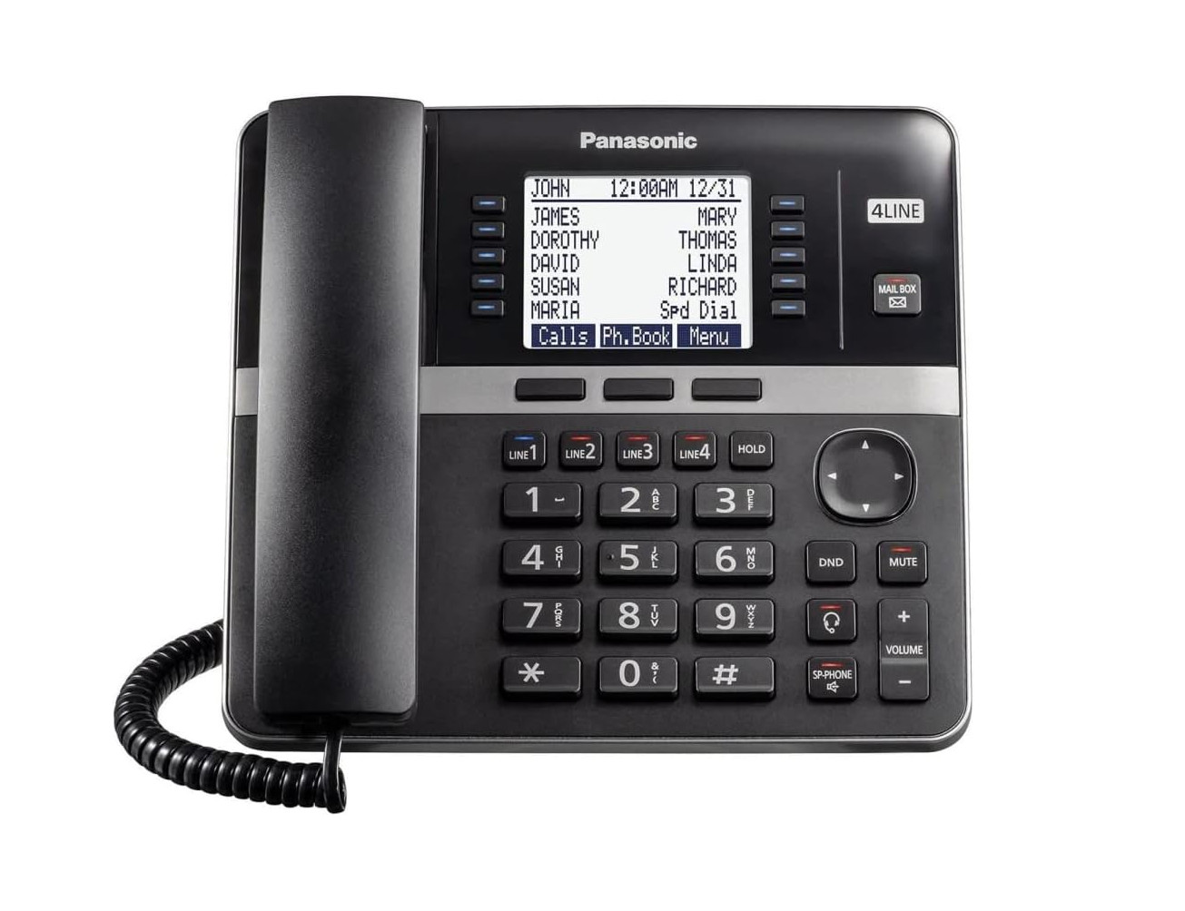 Panasonic Office Phone System Corded Base Station with 4 Lines KX-TGW420B Black