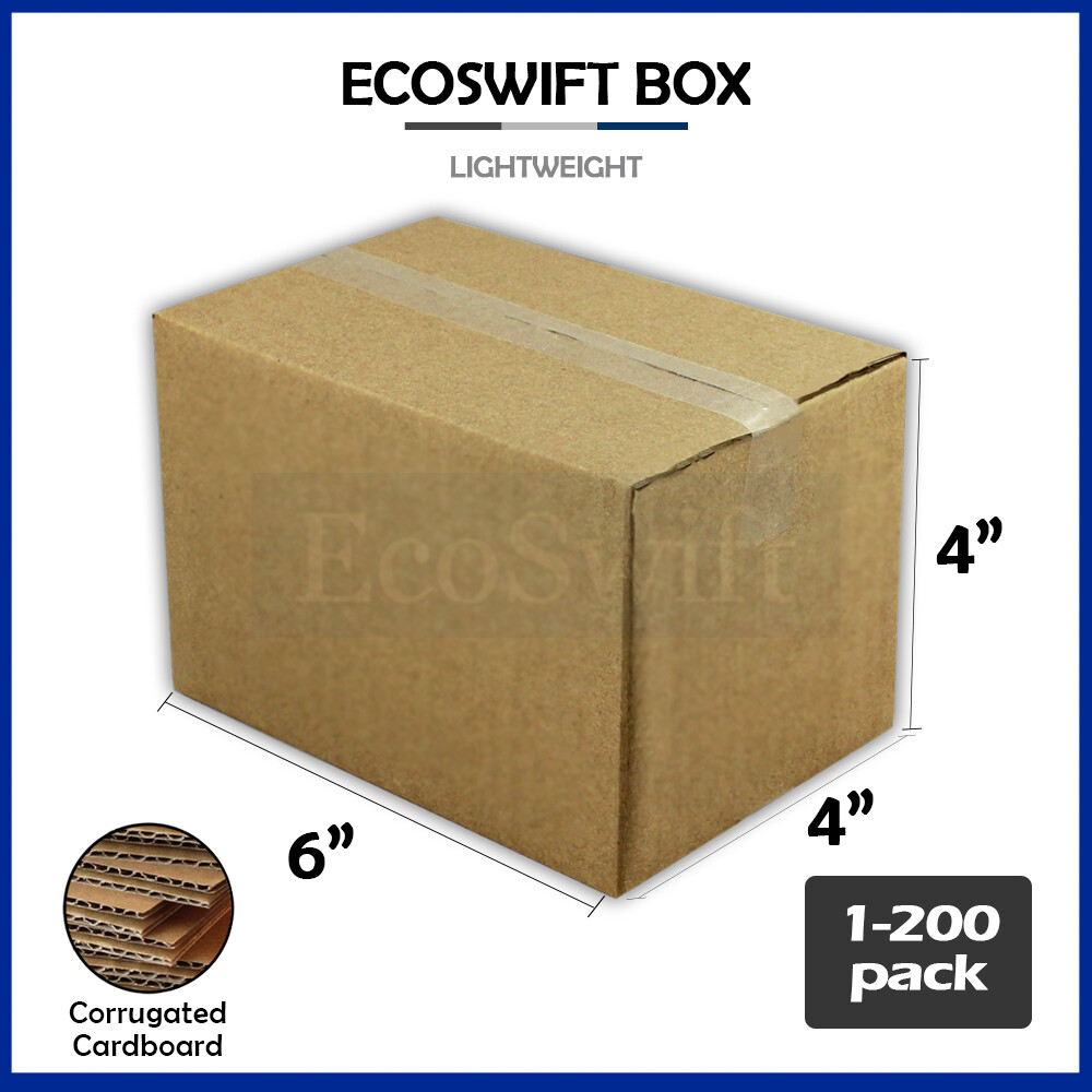 1-200 6x4x4 “EcoSwift” Cardboard Packing Mailing Shipping Corrugated Box Cartons