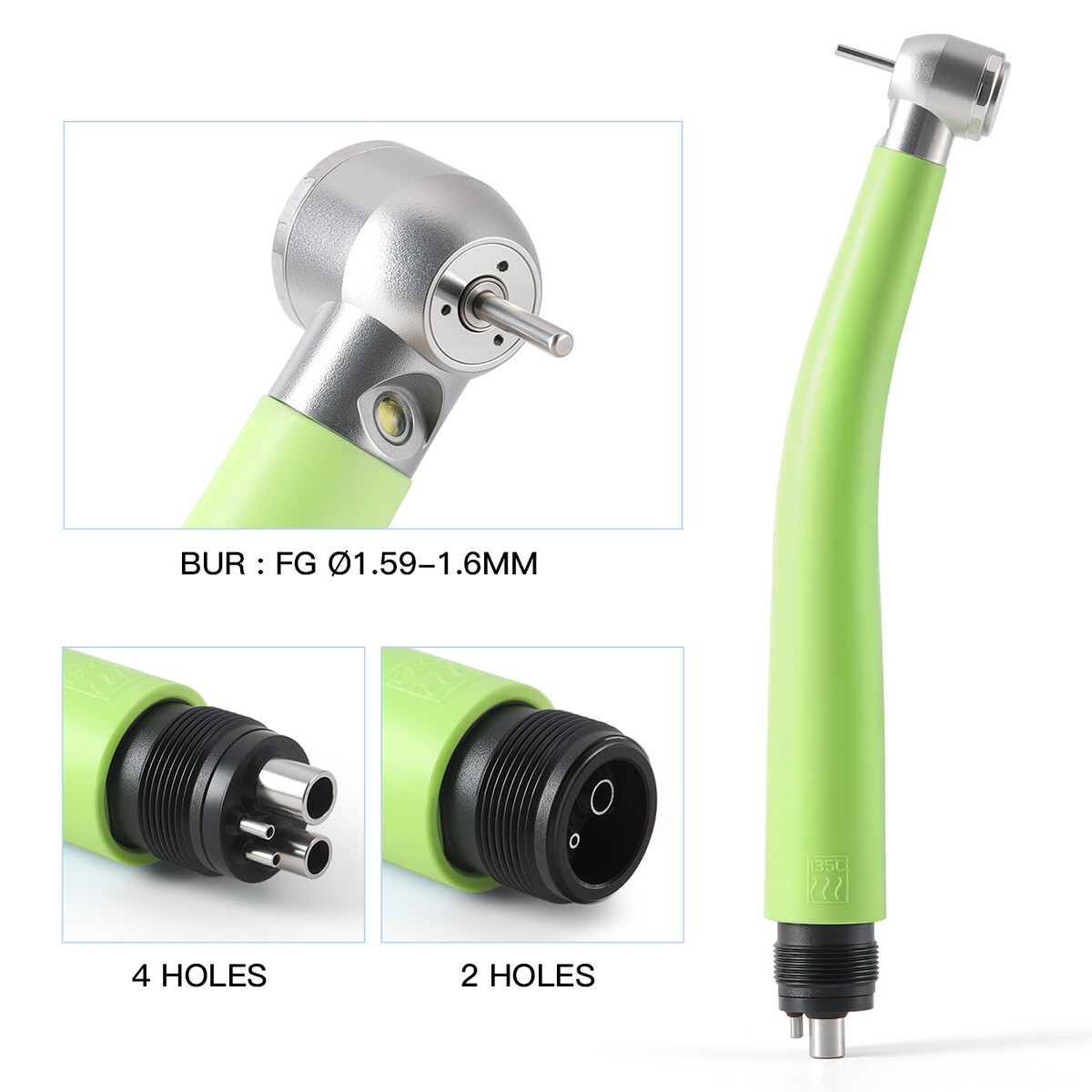 AZDENT Dental E-generator LED High Speed Handpiece Plastic 3 Water Spray 4Hole