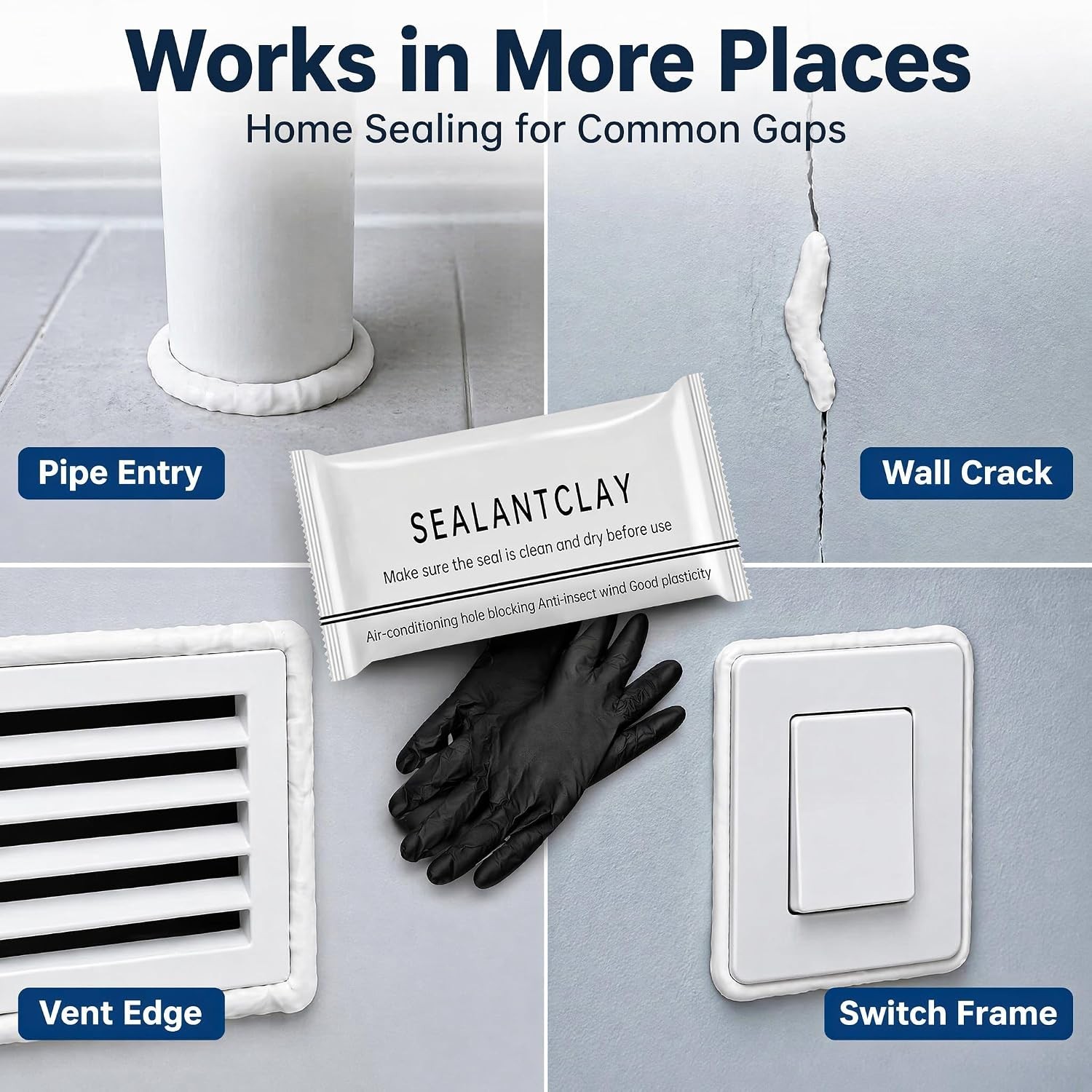 Waterproof Sealant Clay Moldable Plumber Putty Wall Repair Kit 10 Pcs