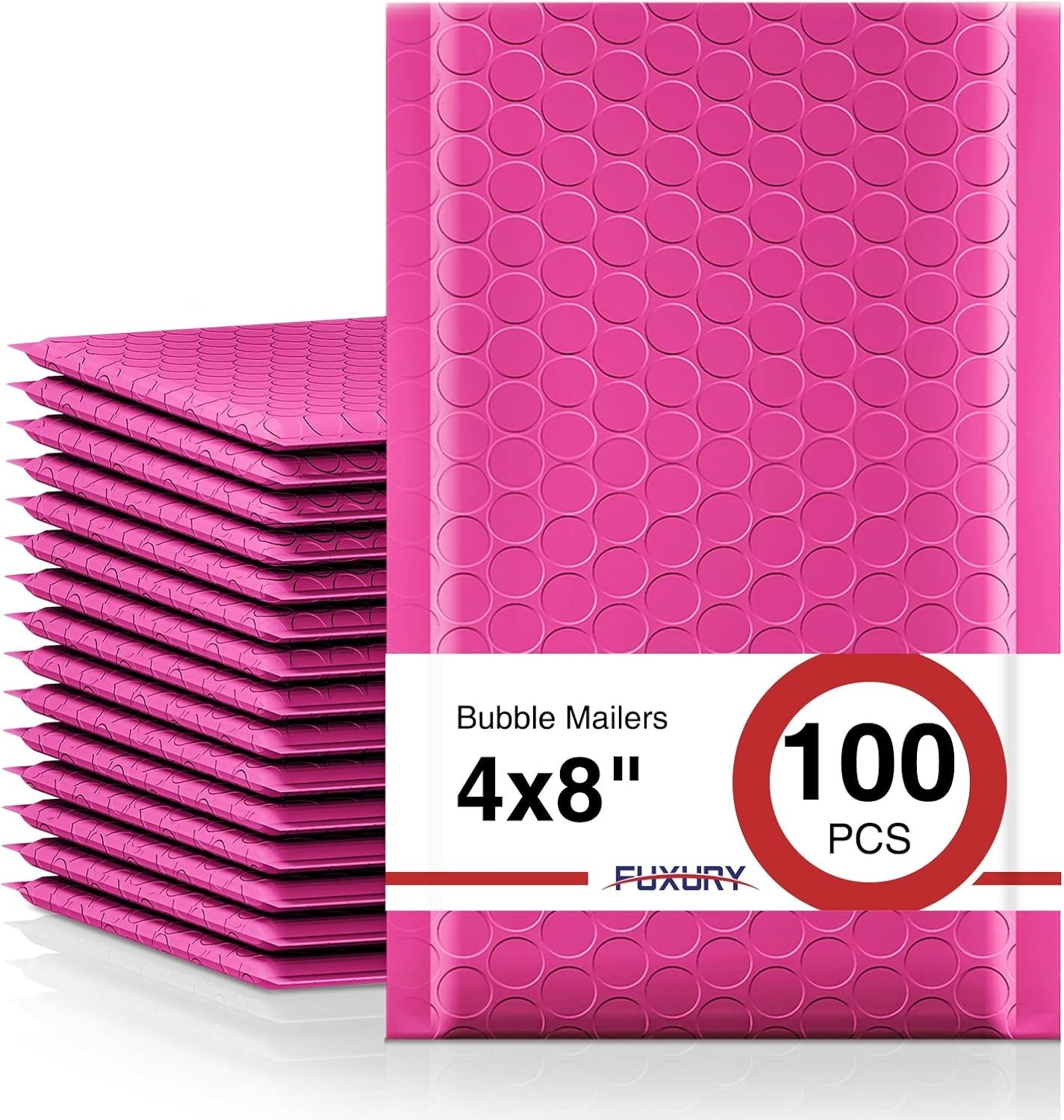High-Quality 4×8” Pink Bubble Mailers – 100 Count Self-Seal Shipping Envelopes