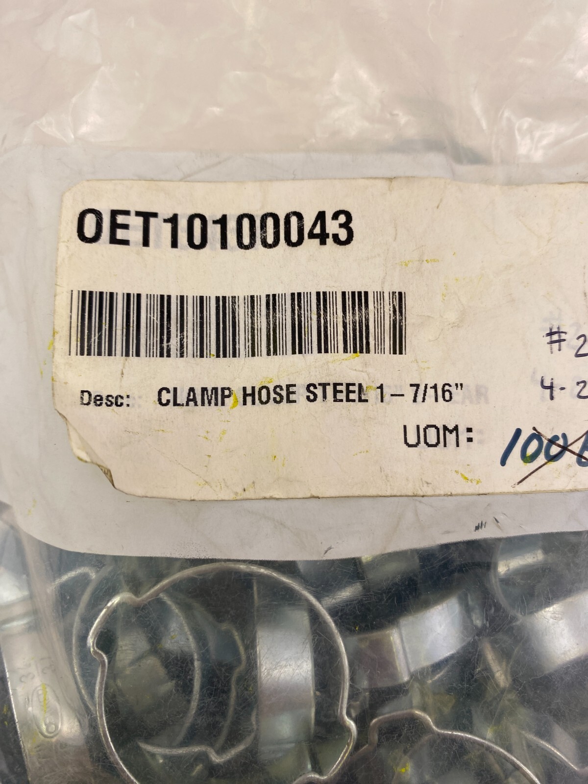 Oetiker 10100043 Hose Clamp,Double Ear, 32mm-37mm Clamp ID Range,Bag of 100