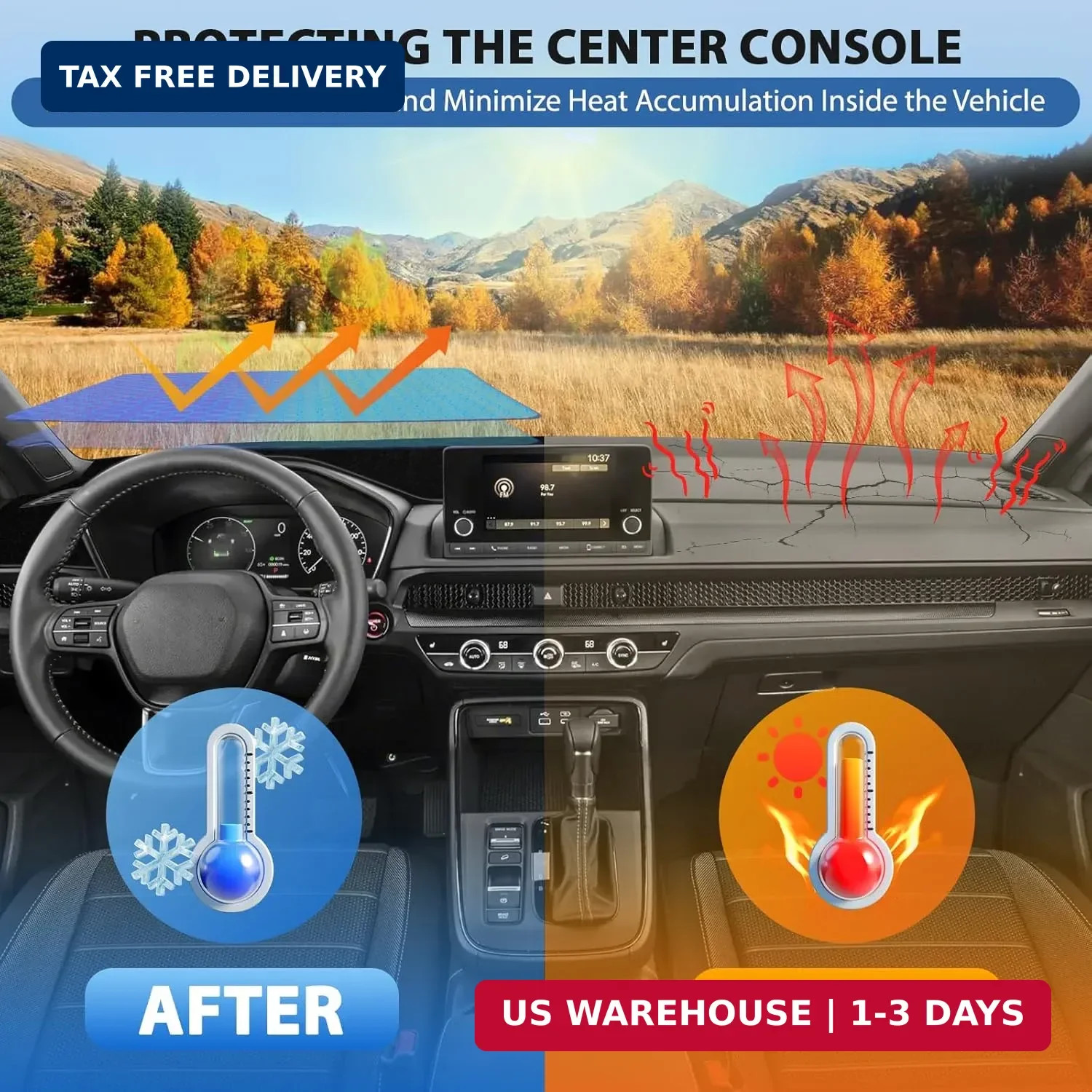 Dashboard Cover Mat Compatible with Chevy Silverado 2007-2013 LTZ GMC Sierra SLT