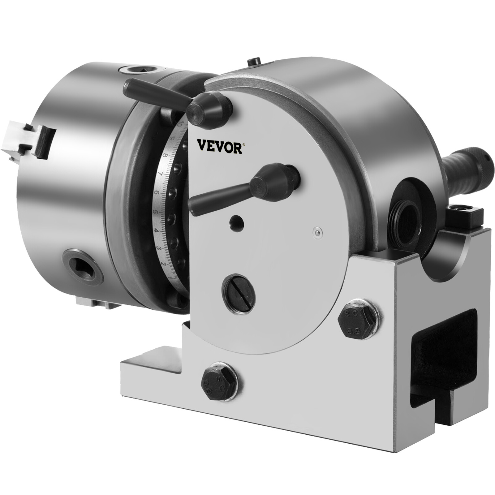 VEVOR BS-0 Semi 5″ Indexing Dividing Head 3-Jaw Chuck Tailstock For CNC Milling