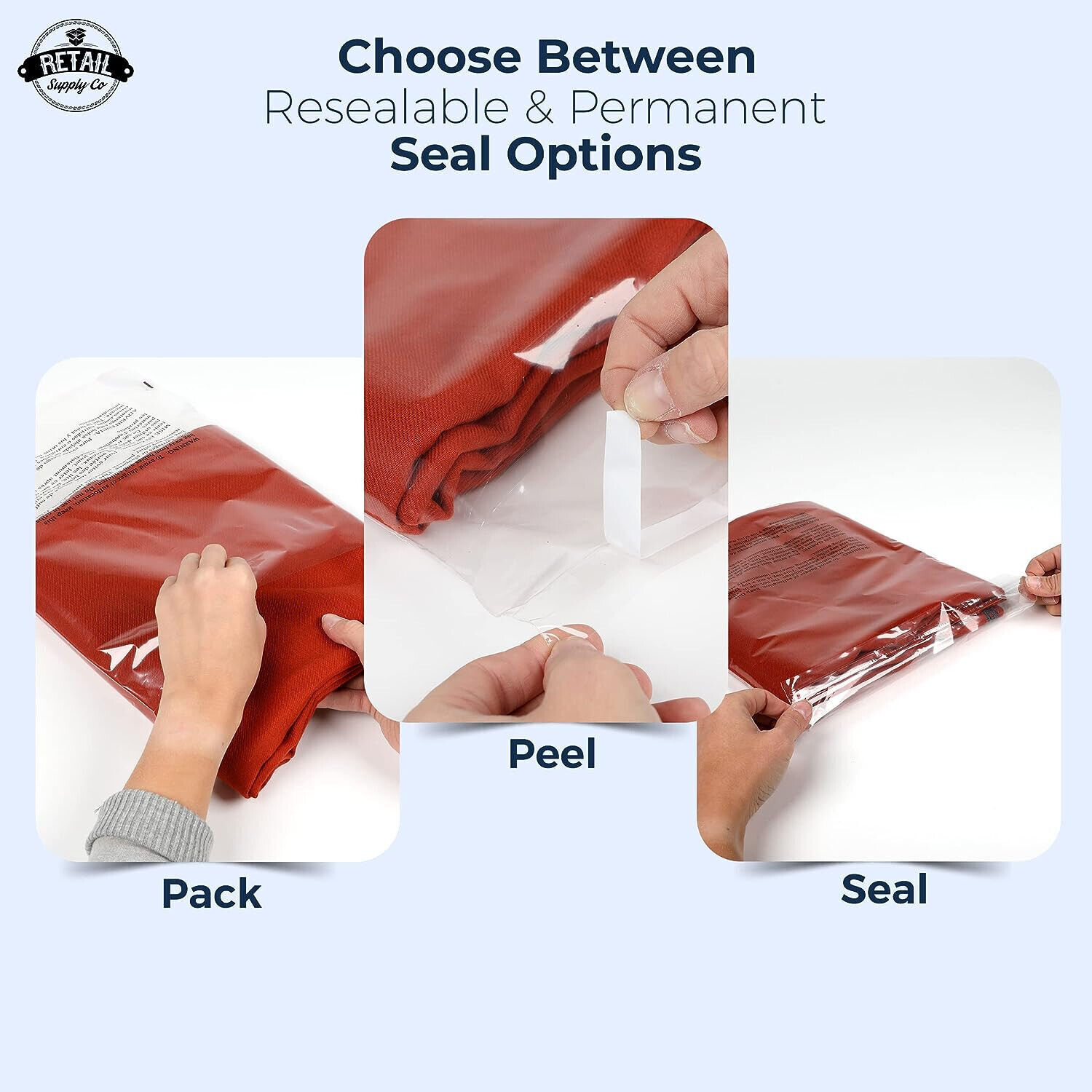 Poly Bags Resealable Suffocation Warning Merchandise 1.5 mil Shirt Apparel EDC