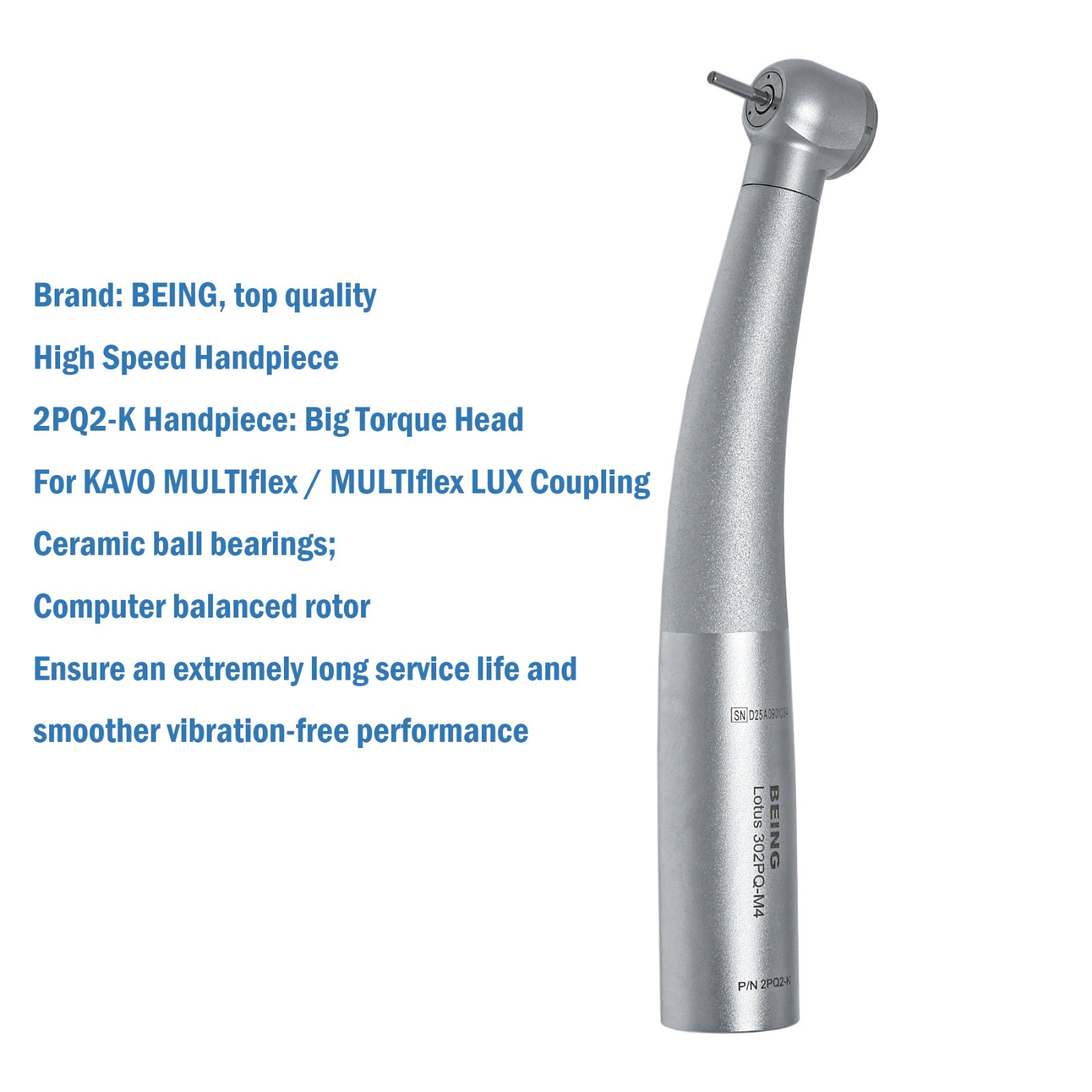 US BEING Dental High Speed Handpiece 4Hole Fiber Optic LED Coupler fit KAVO 6Pin