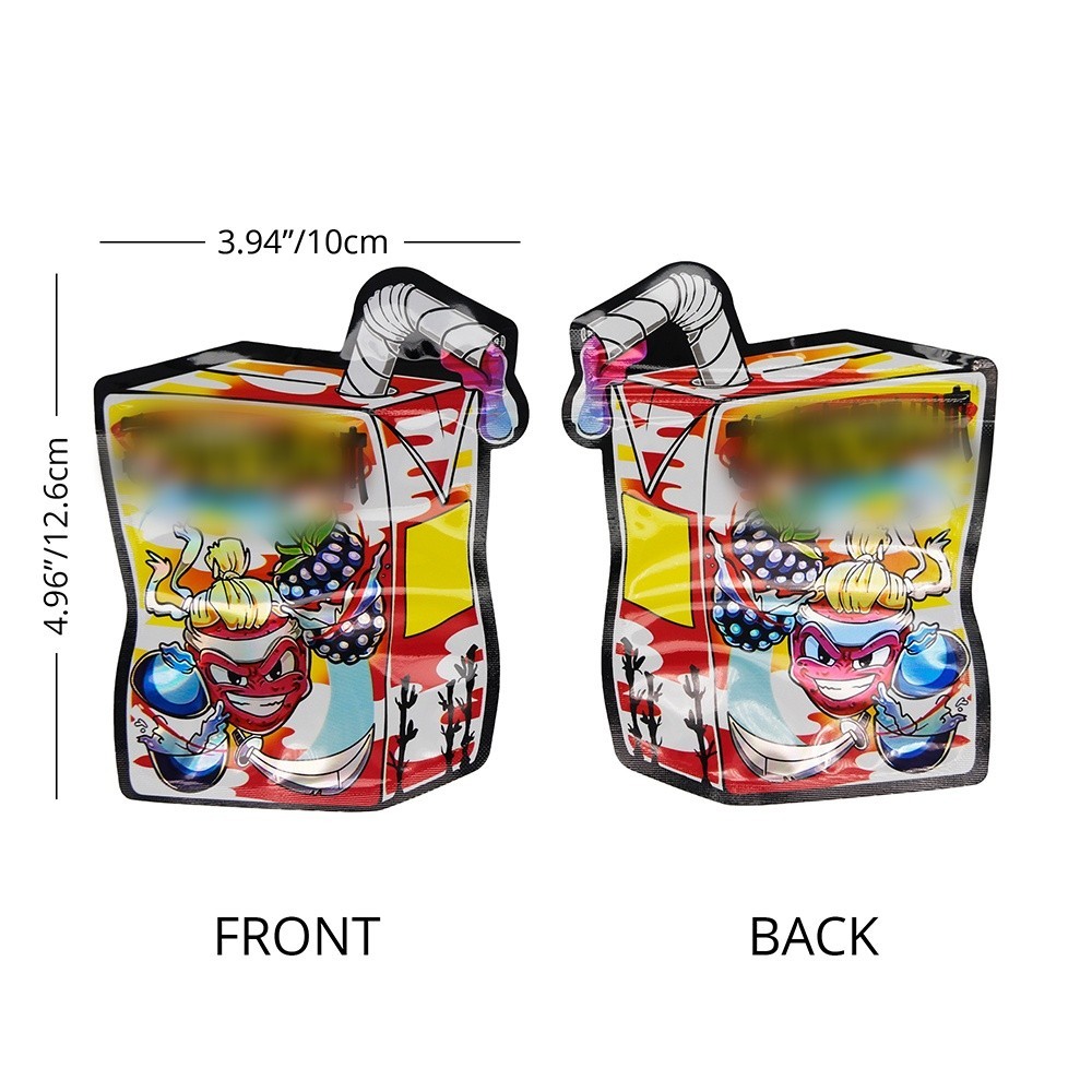 100 pcs Cartoon Shapes Mylar Bags Zip Seal Bags Resealable Candy Baggies 3.5g