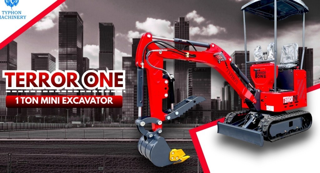 13.5HP Mini Excavator 1 TON B&S EPA Engine Hydraulic Thumb Digger Free Shipping