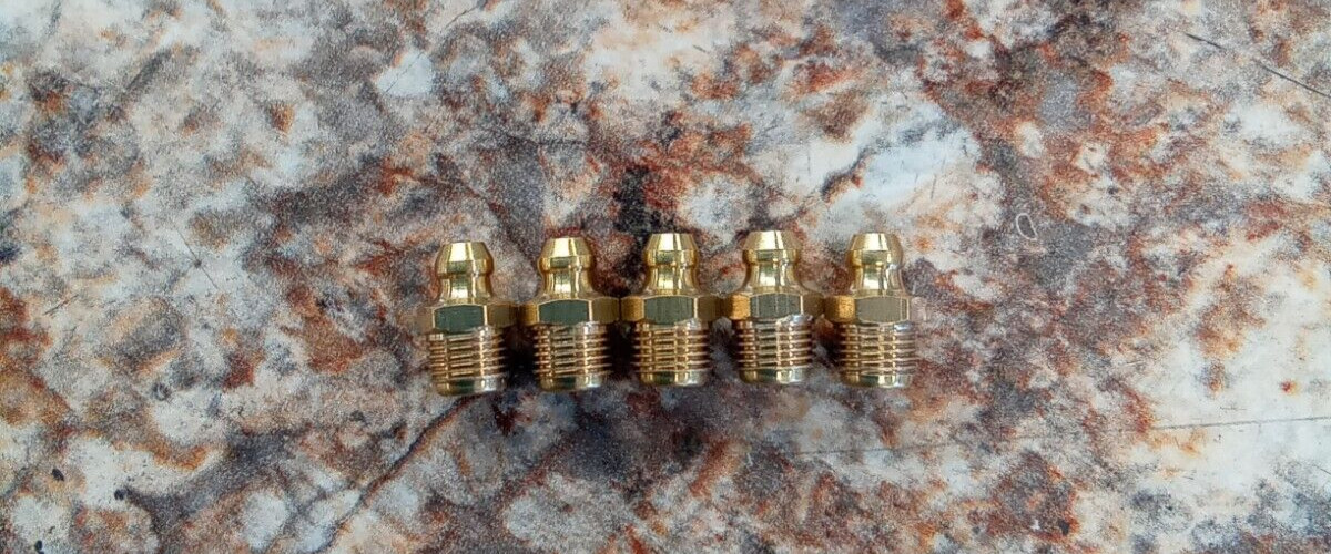 5 Pack New Genuine OEM Kioti Grease Nipple Fitting 802G0-T1900 on Backhoe Loader