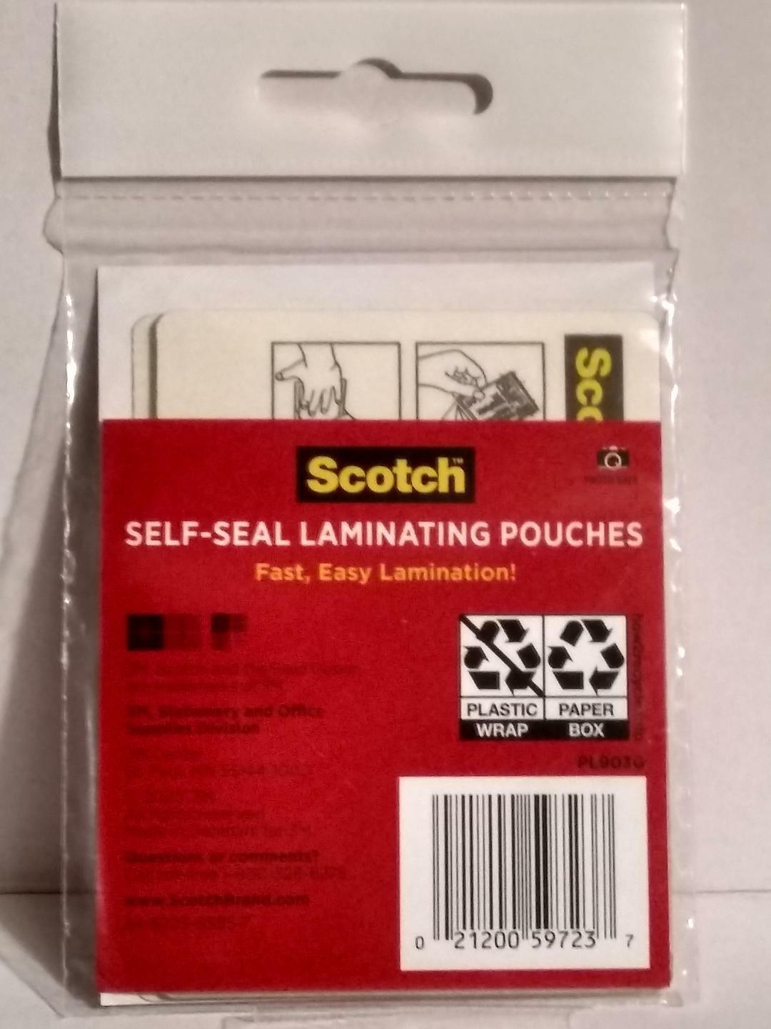 Scotch Self-Sealing Laminating Pouches – Wallet Size 2.5″ x 3.5″ – 5 Pack