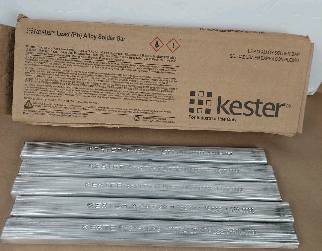 5 Kester Sn63Pb37 Bars Sn63Pb37 Ultra Low Dross J-STD-006C 1.66 LB Each 8.3 LBS