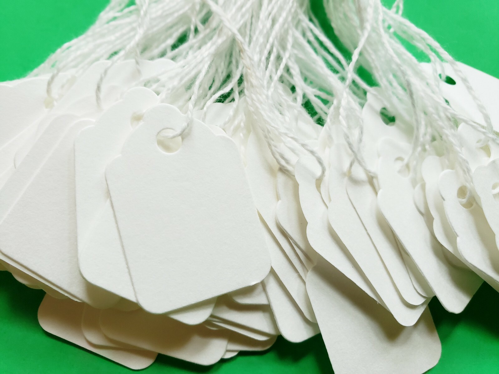 Blank White Price Tags Size #3 String Strung Jewelry Merchandise = 1 1/4″ x 7/8″