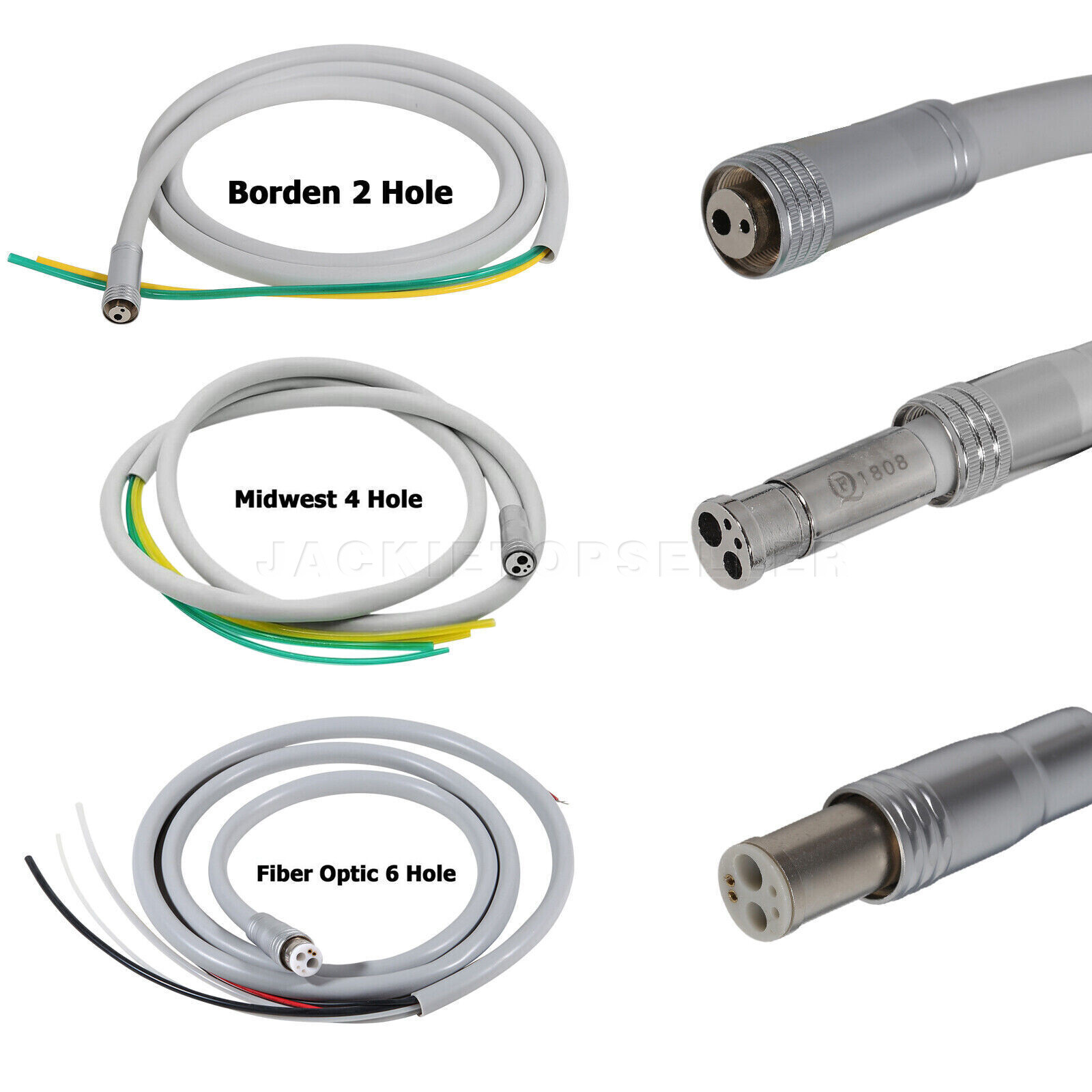 Dental Cable Tube Tubing for Handpiece Fiber Optic 6 Hole / 4 Hole Borden 2 Hole