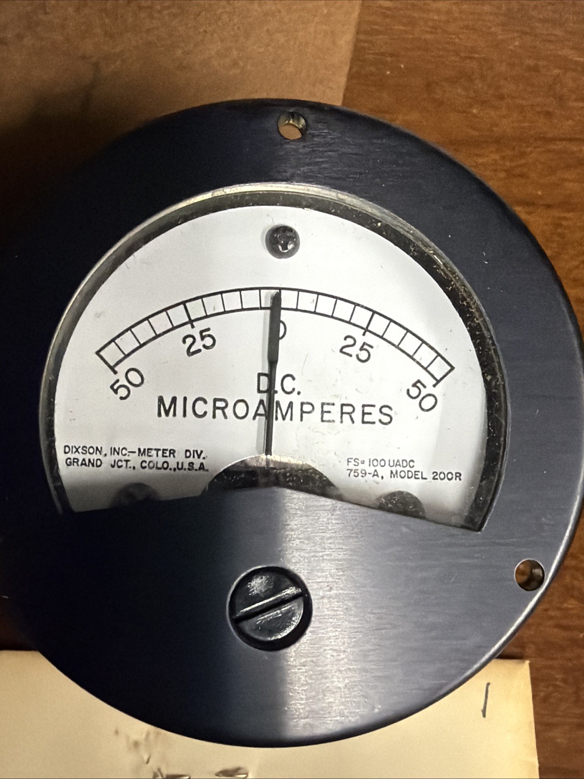 Vintage – Dixson model 200R FS 100 UADC 759-A Analog Panel Meter NOS
