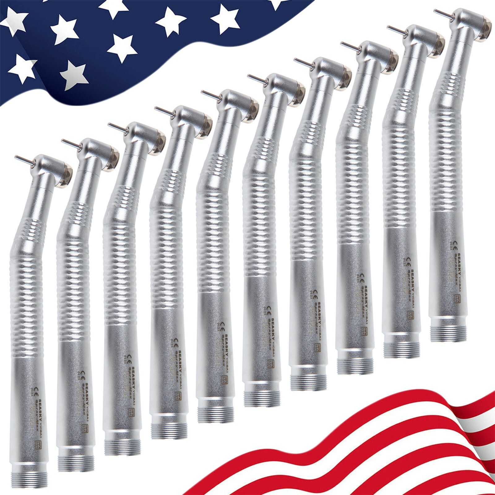 10 Pcs NSK Style Dental High Speed Push Button Turbine Handpiece 2 Hole Y1BA2 sa