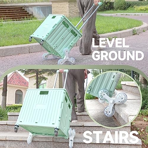 KOLHOFFR Honshine Foldable Cart, Stair Climbing Wheels, Light Green