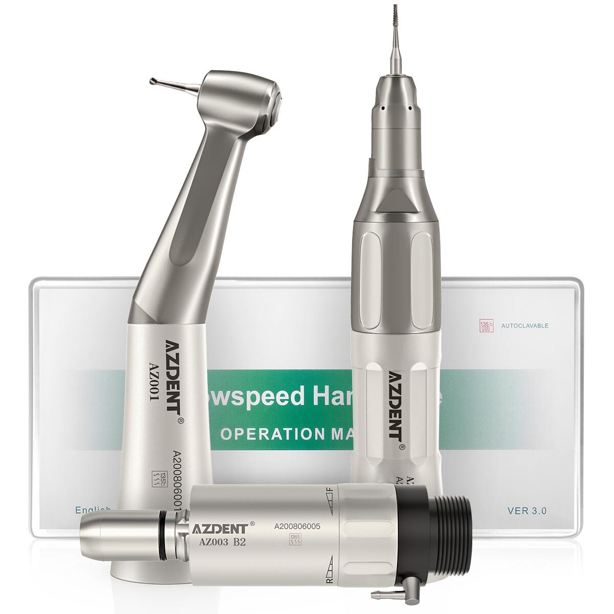 Dental Low Speed Handpiece Kit Contra Angle /Straight /Air Motor Micromotor 2/4H