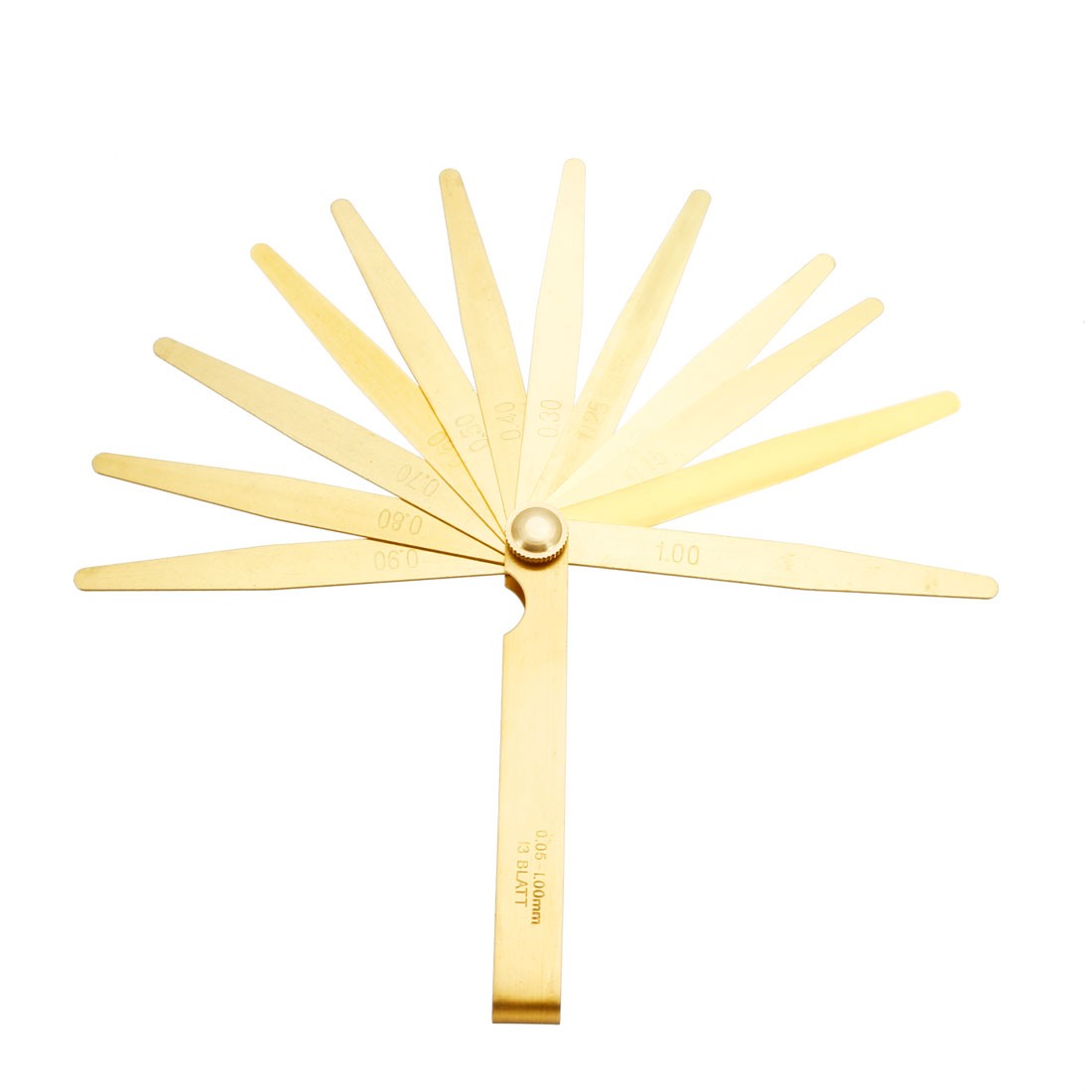 Metric Thickness Feeler Gauge 0.05-1mm 13 Blades Brass Measuring Tool