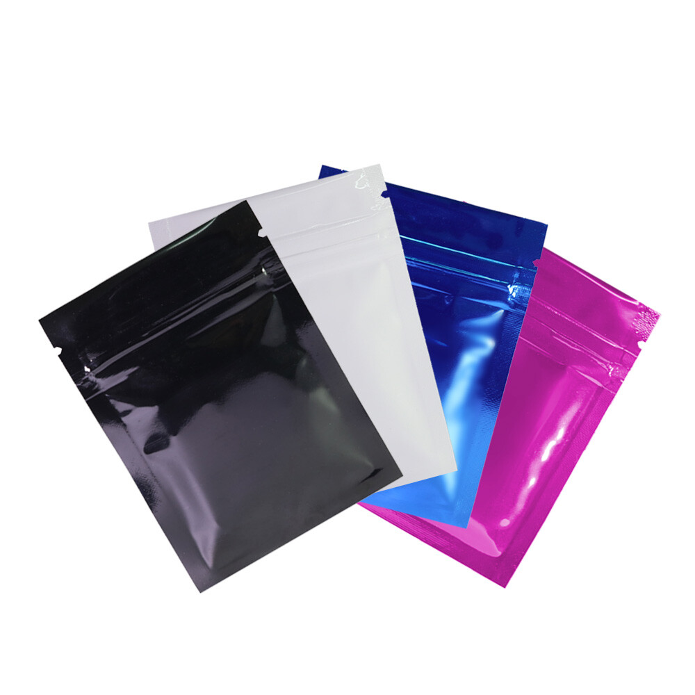 100/500 Mini Zipper Seal Baggies 2.5×3.5″ Colored Mylar Foil Clear Window Bags