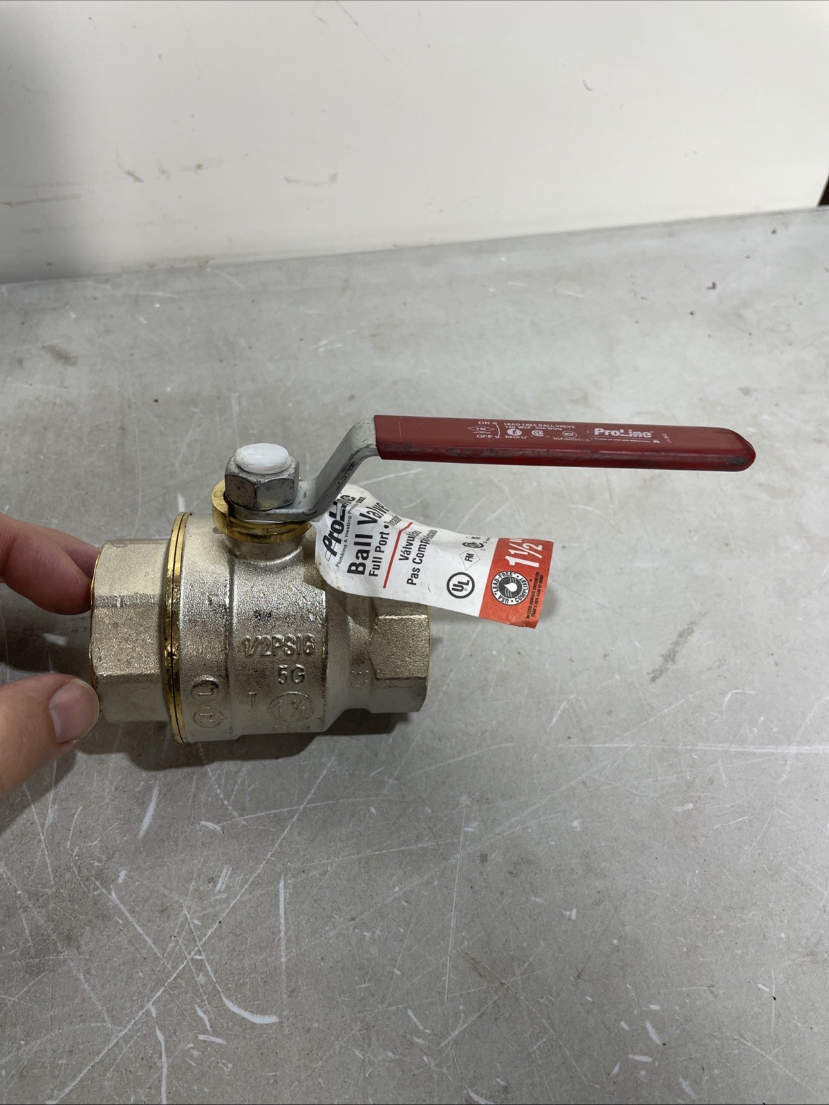 NOS Proline 107-007NL 1-1/2″ FIP x 1-1/2″ Brass FIP Ball Valve Full Port Lever