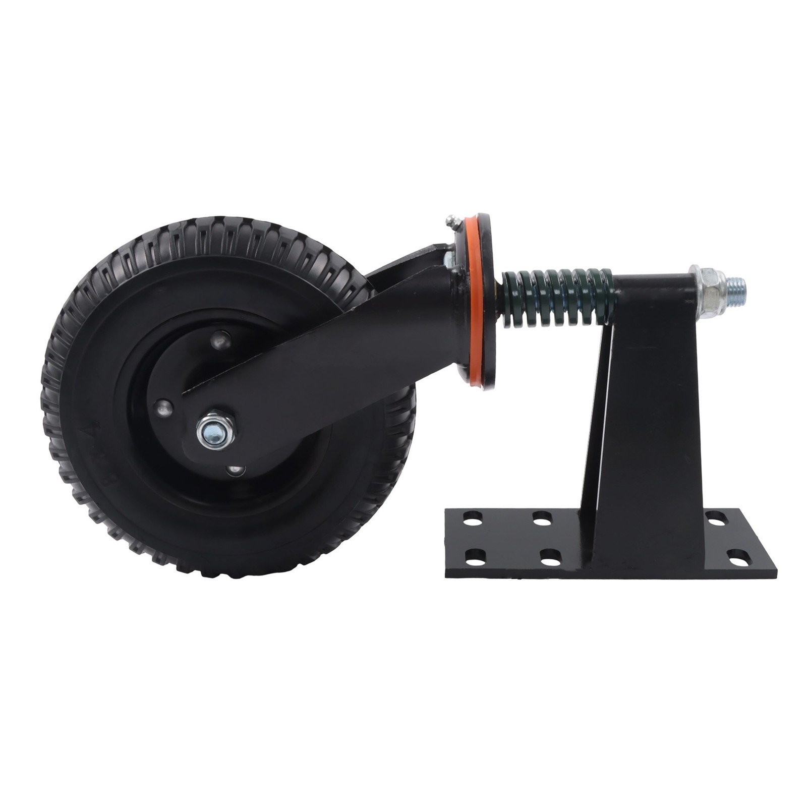 2 Pcs Gate Casters 8″ Heavy Duty (Straight/U-Bolt) Spring-Loaded 600Lbs Caster