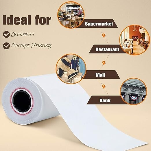 2 1/4 x 50 thermal paper 50 rolls VeriFone VX680 VX520 Thermal Receipt Paper