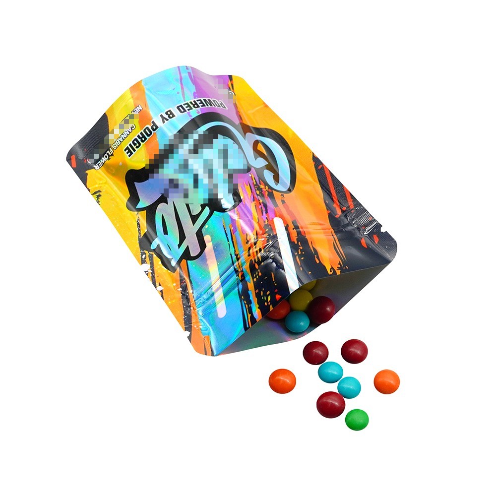 100Pcs 3.5g Smell Proof Zip Seal Mylar Bags Resealable Food Candy Storage Pouch