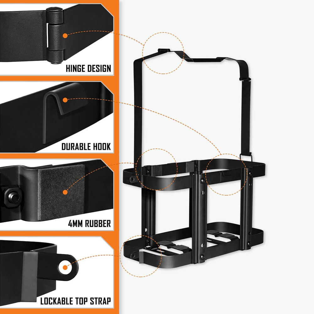 5.28 Gallons/ 20L Jerry Can Holder Kits Bracket Mount Gas Rack Oil Tank Fuel