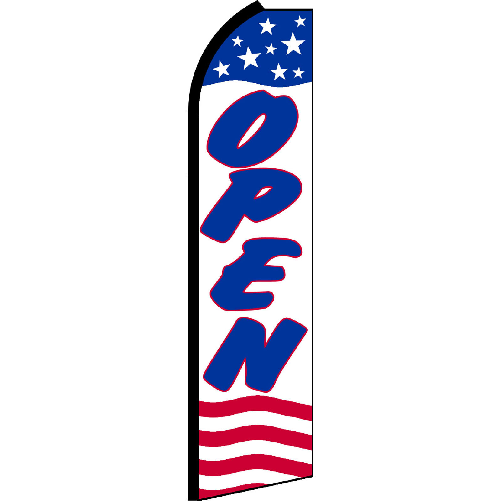 Open Stars and Stripes 2 1/2 ft X 11 1/2 ft Swooper Flag (Flag Only)