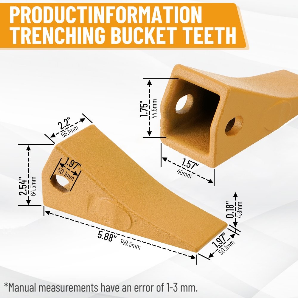 5PCS Universal Bucket Teeth w/ Pins 23, 230, 230SP for Backhoe / Skid / Mini Ex