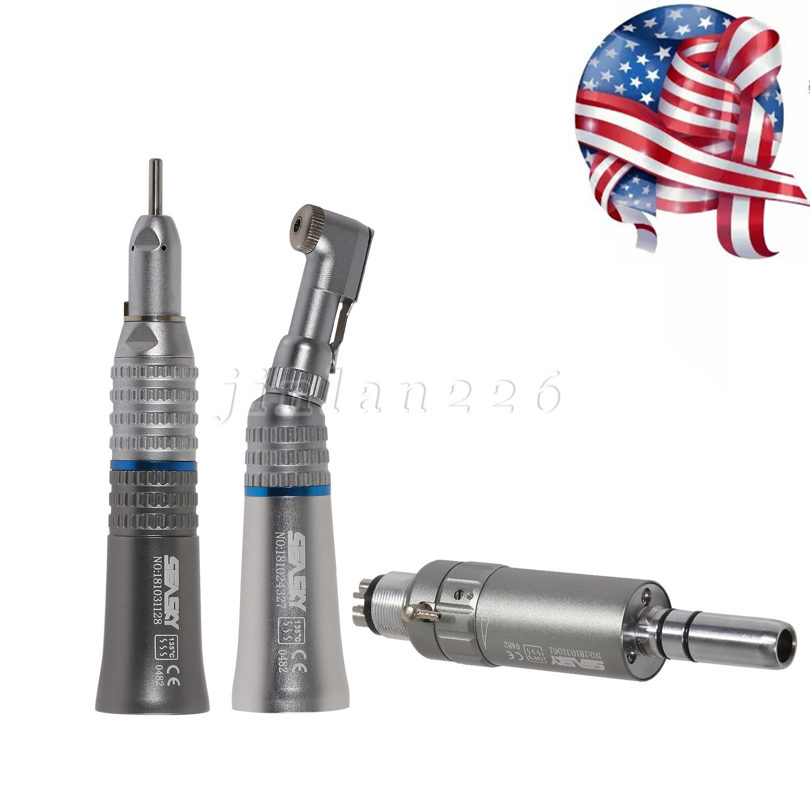 Dental Low Slow Speed Handpiece E-type Contra Angle Micro Air Motor 2/4 Hole 1:1