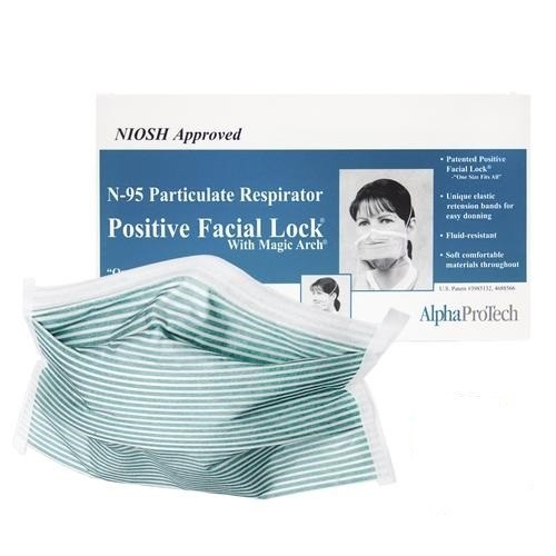 ALPHA PROTECH 695 Disposable Respirator N95 FlatFold, 35/bx, one size fits most.