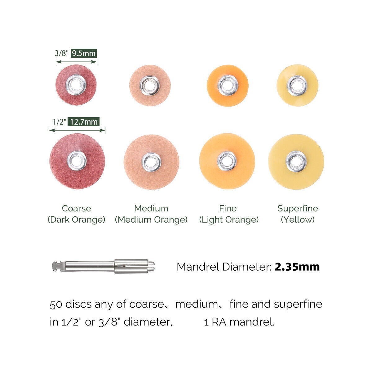 5Packs Dental SOFLEX Coarse Composite Finishing Polishing Discs 9.5mm