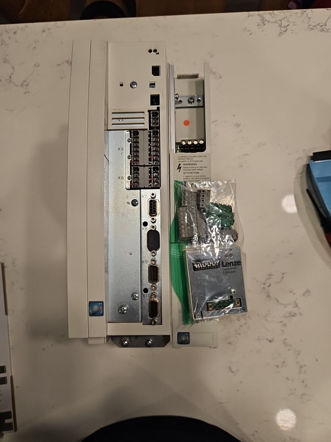 Lenze EVS9323-EP Servo Drive w/brake EMB9352-E and Fieldbus EMF2175 B