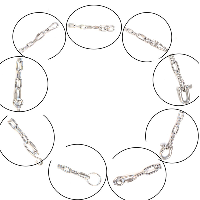 304 Stainless Steel Long Links Chain 1.2mm~12mm Welded Security Links Hanging