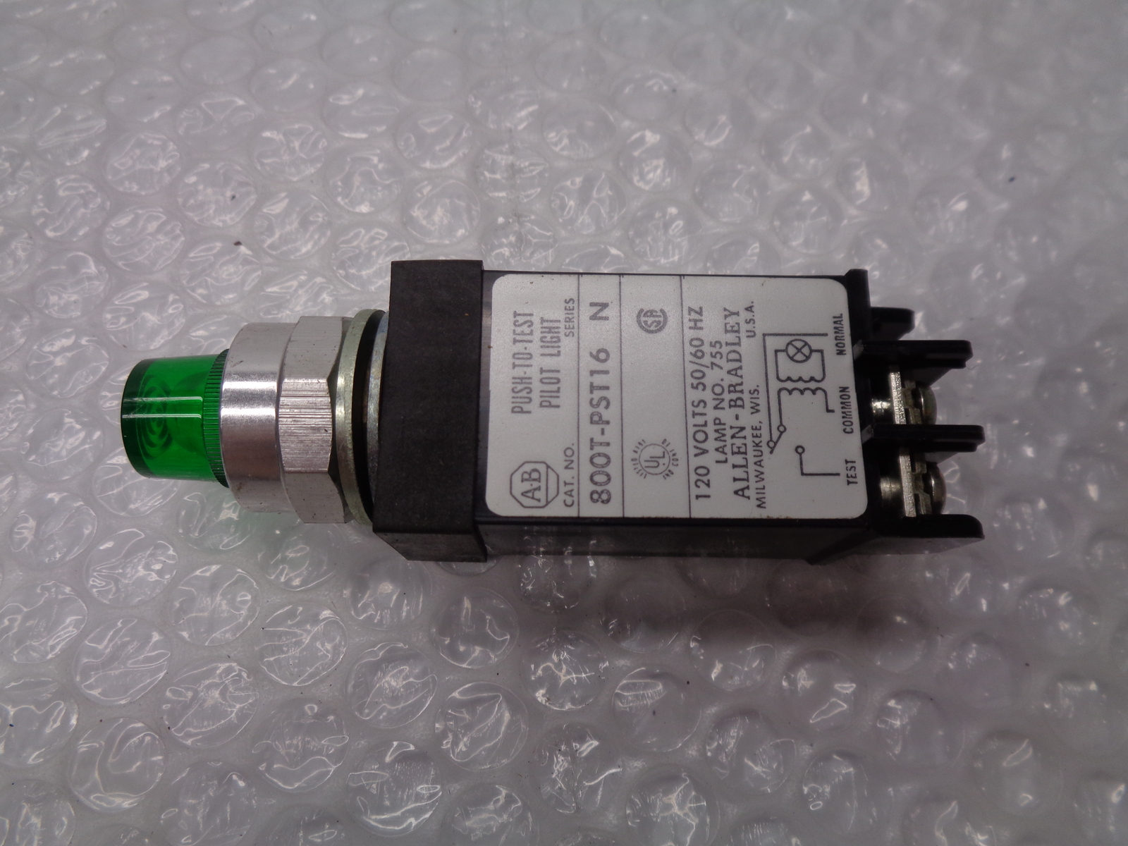ALLEN BRADLEY 800T-PST16 SER.N PILOT LIGHT GREEN NSNP