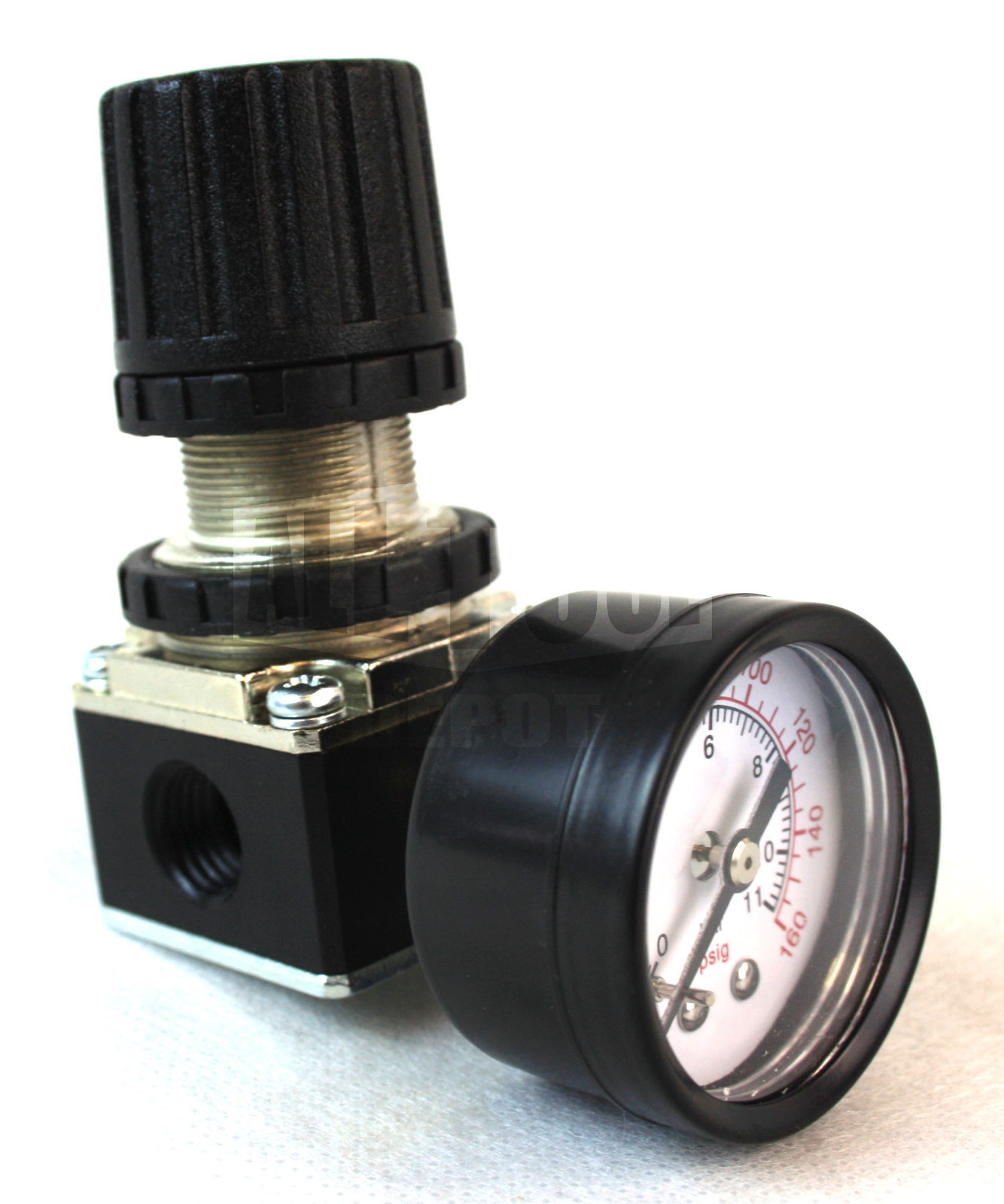 New 1/4″ MINI REGULATOR W/ GAUGE FOR COMPRESSOR COMPRESSED AIR PRESSURE