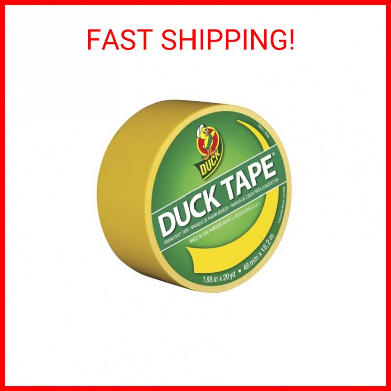 Duck Brand 1304966 Color Duct Tape, Yellow, 1.88 Inches x 20 Yards, 1 Roll